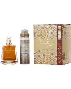 Lattafa Raghba Eau De Parfum Spray 3.4 Oz & Deodorant Spray 1.6 Oz For Unisex