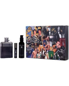 Ralph's Club Eau De Parfum Spray 3.4 Oz & Aftershave Balm 2.5 Oz & Eau De Parfum Spray 0.34 Oz Mini For Men