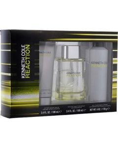 Kenneth Cole Reaction Edt Spray 3.4 Oz & Aftershave Balm 3.4 Oz & All Over Body Spray 6 Oz For Men