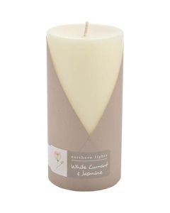 White Currant & Jasmine One 3x6 Inch Pillar Candle.  Burns Approx. 100 Hrs. For Unisex