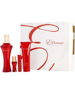 Evamour Eau De Parfum Spray 3.4 Oz & Shower Gel 3 Oz & Eau De Parfum Rollerball 0.25 Oz & Eau De Parfum Spray 0.25 Oz Mini For Women