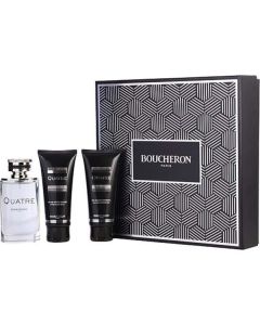 Boucheron Quatre Edt Spray 3.3 Oz & Aftershave 3.3 Oz & Shower Gel 3.3 Oz For Men