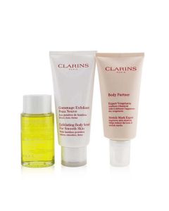 Clarins A Beautiful Pregnancy Set: Body Partner 175ml+ Exfoliating Body Scrub 200ml+ Body Treatment Oil-tonic 100ml  --3pcs For Women