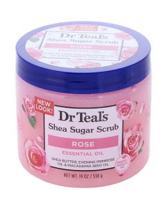 Dr. Teal's Shea Sugar Scrub - Rose Essential Oil --538g/19oz For Unisex