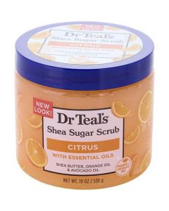 Dr. Teal's Shea Sugar Scrub - Citrus Essential Oils With Vitamin C --538g/19oz For Unisex