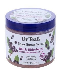 Dr. Teal's Shea Sugar Scrub - Black Elderberry With Essential Oils --538g/19oz For Unisex