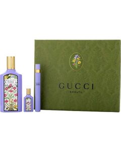 Gucci Flora Gorgeous Magnolia Eau De Parfum Spray 3.3 Oz & Eau De Parfum Spray 0.33 Oz & Eau De Parfum 0.16 Oz Mini For Women