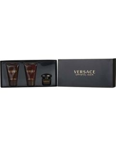 Versace Crystal Noir Edt 0.17 Oz Mini & Body Lotion 0.8 Oz & Shower Gel 0.8 Oz For Women