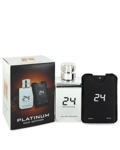 24 Platinum Oud Edition by ScentStory Eau De Toilette Concentree Spray  + 0.8 oz {Pocket Spray (Unisex) 3.4 oz  for Men