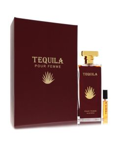 Tequila Pour Femme Red by Tequila Perfumes Eau De Parfum Spray + Free .17 oz Mini EDP Spray 3.3 oz for Women