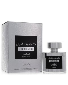 Lattafa Confidential Platinum by Lattafa Eau De Parfum Spray (Unisex) 3.4 oz for Men