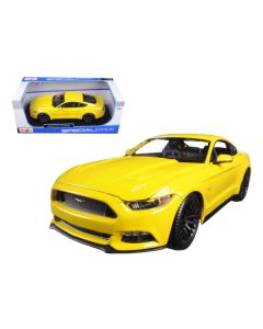 2015 Ford Mustang GT 5.0 Yellow 1/18 Diecast Model Car by Maisto