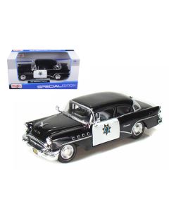 1955 Buick Century Police Car Black and White 1/26 Diecast Model Car by Maisto