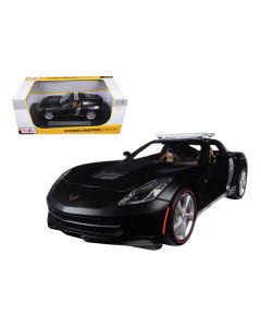 2014 Chevrolet Corvette C7 Stingray Police Matt Black 1/18 Diecast Model Car by Maisto