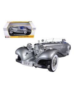 1936 Mercedes 500K Special Roadster Grey 1/18 Diecast Model Car by Maisto 