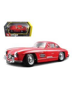 1954 Mercedes 300 SL Gullwing Red 1/24 Diecast Model Car by Bburago