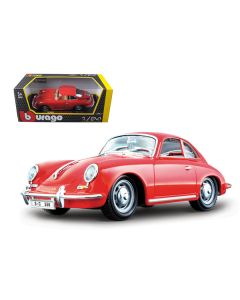 1961 Porsche 356 B Coupe Red 1/24 Diecast Model Car by Bburago