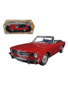 1964 1/2 Ford Mustang Convertible Red "Timeless Classics" Series 1/18 Diecast Model Car by Motormax