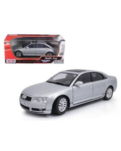 2004 Audi A8 Silver 1/18 Diecast Model Car by Motormax