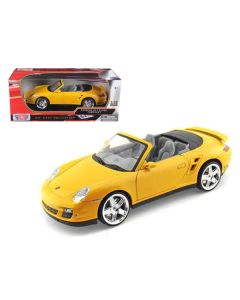 Porsche 911 (997) Turbo Convertible Yellow 1/18 Diecast Car Model by Motormax