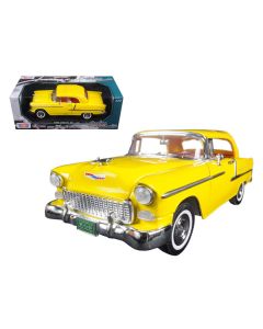 1955 Chevrolet Bel Air Convertible Soft Top Yellow "Timeless Classics" 1/18 Diecast Model Car by Motormax