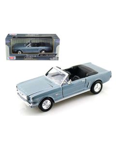 1964 1/2 Ford Mustang Convertible Light Blue 1/24 Diecast Model Car by Motormax