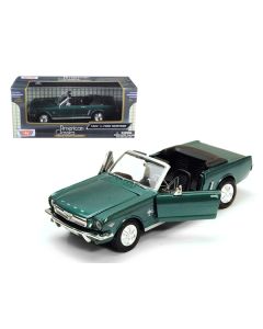 1964 1/2 Ford Mustang Convertible Green Metallic 1/24 Diecast Model Car by Motormax