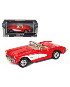 1959 Chevrolet Corvette Convertible Red 1/24 Diecast Model Car by Motormax