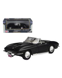 1967 Chevrolet Corvette Convertible Black 1/24 Diecast Model Car by Motormax