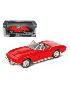 1967 Chevrolet Corvette Convertible Red 1/24 Diecast Model Car by Motormax