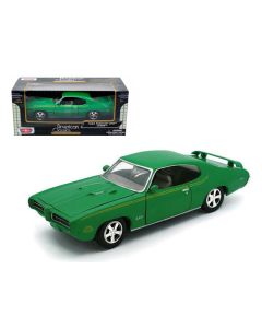 1969 Pontiac GTO Judge Green with Stripes 1/24 Diecast Model Car by Motormax