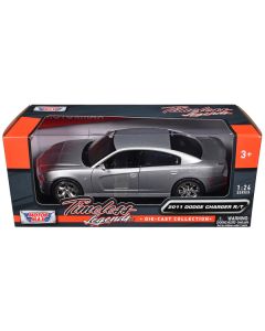 2011 Dodge Charger R/T Hemi Silver 1/24 Diecast Model Car by Motormax