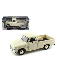 1966 Chevrolet C10 Fleetside Pickup Truck Cream 1/24 Diecast Model Car by Motormax