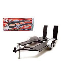 Diecast Tandem Car Trailer Black for 1/24 Scale Models by Motormax