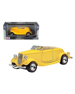 1934 Ford Coupe Yellow 1/24 Diecast Car Model by Motormax