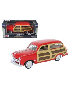 1949 Ford Woody Wagon Red 1/24 Diecast Model Car by Motormax