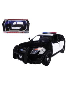 2015 Ford Police Interceptor Utility Unmarked Black and White 1/24 Diecast Model Car by Motormax