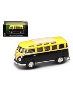 1962 Volkswagen Microbus Van Bus Yellow/Black 1/43 Diecast Car by Road Signature