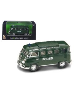 1962 Volkswagen Microbus Police Green 1/43 Diecast Car Model by Road Signature