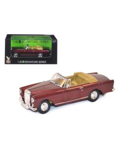 1961 Bentley Continental S2 Park Ward DHC Convertible Burgundy 1/43 Diecast Car Model by Road Signature