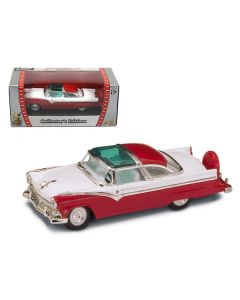 1955 Ford Crown Victoria Red and White 1/43 Diecast Model Car by Road Signature