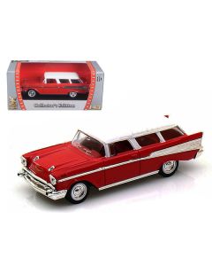 1957 Chevrolet Nomad Red with White Top 1/43 Diecast Model Car by Road Signature