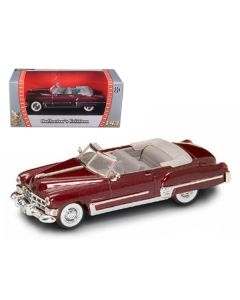 1949 Cadillac Coupe DeVille Convertible Burgundy Metallic 1/43 Diecast Car by Road Signature