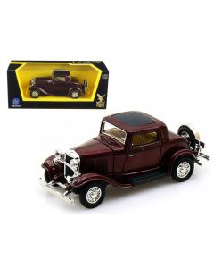 1932 Ford 3-Window Coupe Burgundy 1/43 Diecast Model Car by Road Signature