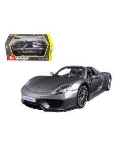 Porsche 918 Spyder Gray Metallic 1/24 Diecast Model Car by Bburago