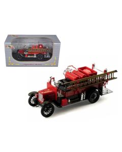 1926 Ford Model T Fire Engine Red and Black 1/32 Diecast Model by Signature Models