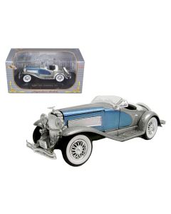 1935 Duesenberg SSJ Convertible Blue and Silver 1/32 Diecast Model Car by Signature Models