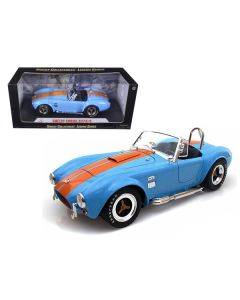 1965 Shelby Cobra 427 S/C Blue With Orange Stripes 1/18 Diecast Model Car by Shelby Collectibles