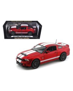 2013 Ford Shelby Mustang GT500 Metallic Red with White Stripes 1/18 Diecast Model Car by Shelby Collectibles