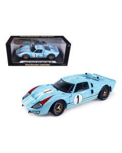 1966 Ford GT 40 MK II RHD (Right Hand Drive) #1 Light Blue Miles - Hulme Le Mans 1/18 Diecast Model Car by Shelby Collectibles